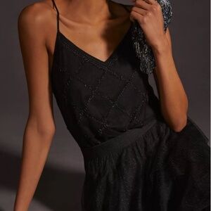 NWOT - Black Beaded Tank